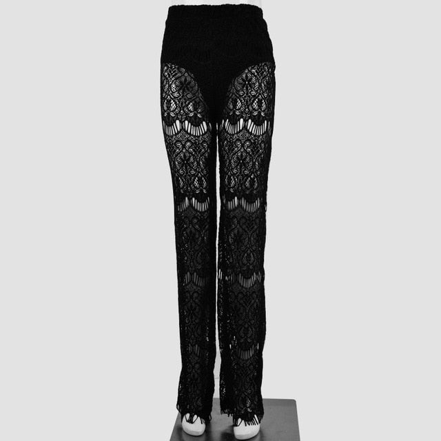 Gothic Lace High Waist Pants